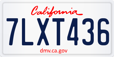 CA license plate 7LXT436
