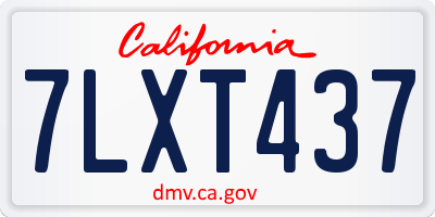 CA license plate 7LXT437