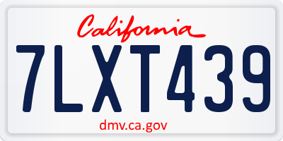 CA license plate 7LXT439