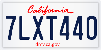 CA license plate 7LXT440