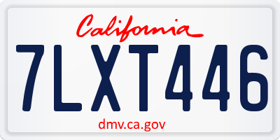 CA license plate 7LXT446