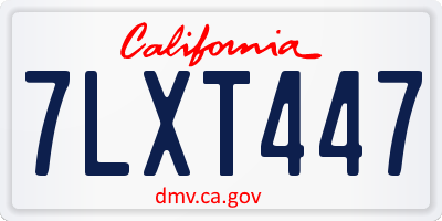 CA license plate 7LXT447