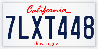 CA license plate 7LXT448