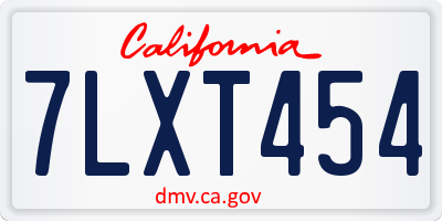 CA license plate 7LXT454