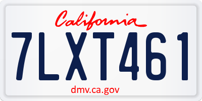 CA license plate 7LXT461