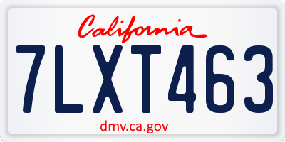 CA license plate 7LXT463