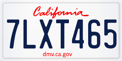 CA license plate 7LXT465