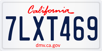 CA license plate 7LXT469