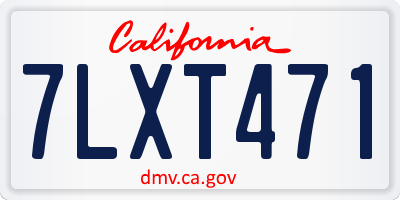 CA license plate 7LXT471