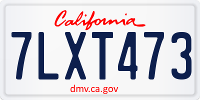 CA license plate 7LXT473