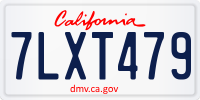 CA license plate 7LXT479