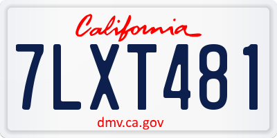 CA license plate 7LXT481