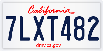 CA license plate 7LXT482