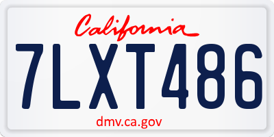 CA license plate 7LXT486