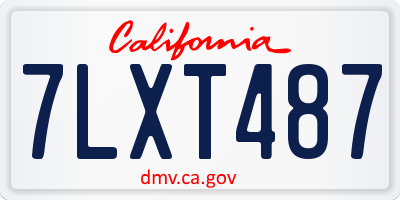CA license plate 7LXT487