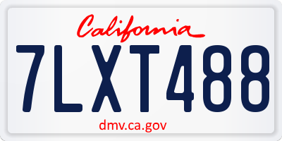 CA license plate 7LXT488