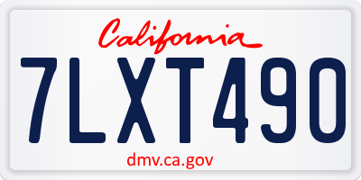 CA license plate 7LXT490