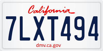 CA license plate 7LXT494