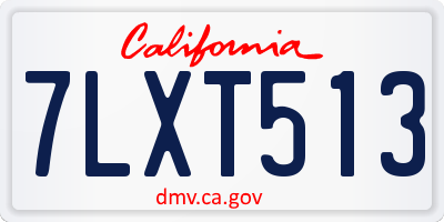 CA license plate 7LXT513