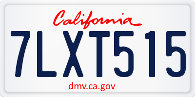 CA license plate 7LXT515
