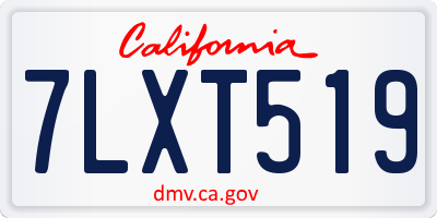 CA license plate 7LXT519