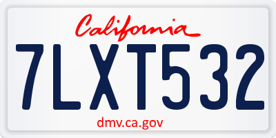 CA license plate 7LXT532