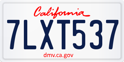 CA license plate 7LXT537