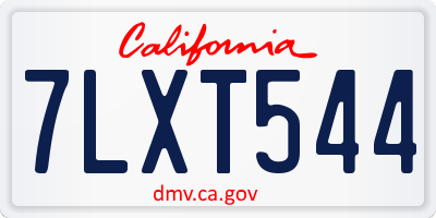 CA license plate 7LXT544