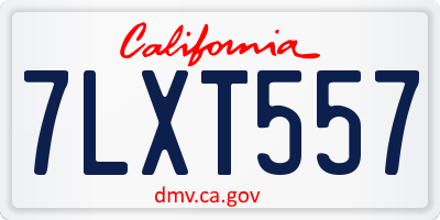 CA license plate 7LXT557
