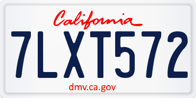 CA license plate 7LXT572