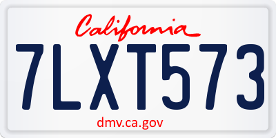 CA license plate 7LXT573