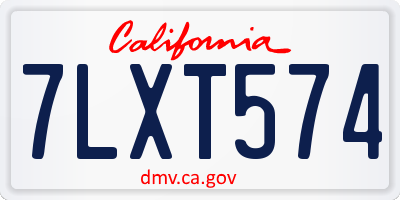 CA license plate 7LXT574