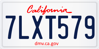 CA license plate 7LXT579