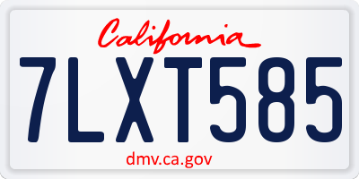 CA license plate 7LXT585
