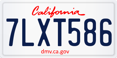 CA license plate 7LXT586