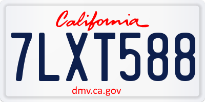 CA license plate 7LXT588