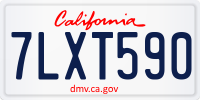 CA license plate 7LXT590
