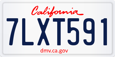 CA license plate 7LXT591