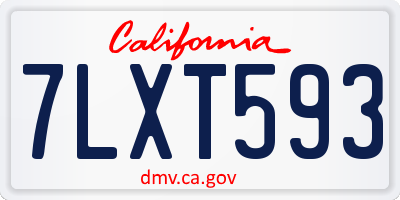 CA license plate 7LXT593