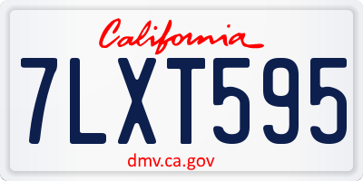 CA license plate 7LXT595