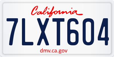 CA license plate 7LXT604
