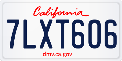 CA license plate 7LXT606