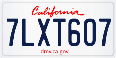 CA license plate 7LXT607
