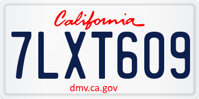 CA license plate 7LXT609