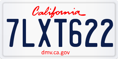 CA license plate 7LXT622