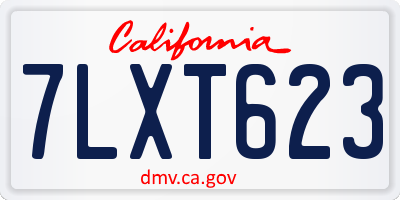 CA license plate 7LXT623