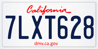 CA license plate 7LXT628