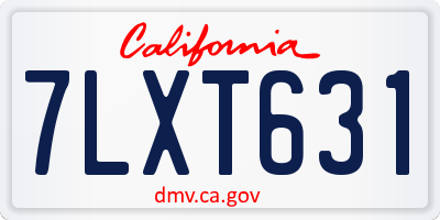 CA license plate 7LXT631