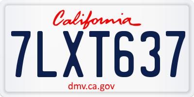 CA license plate 7LXT637