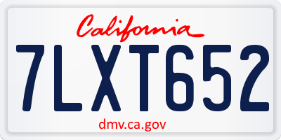 CA license plate 7LXT652